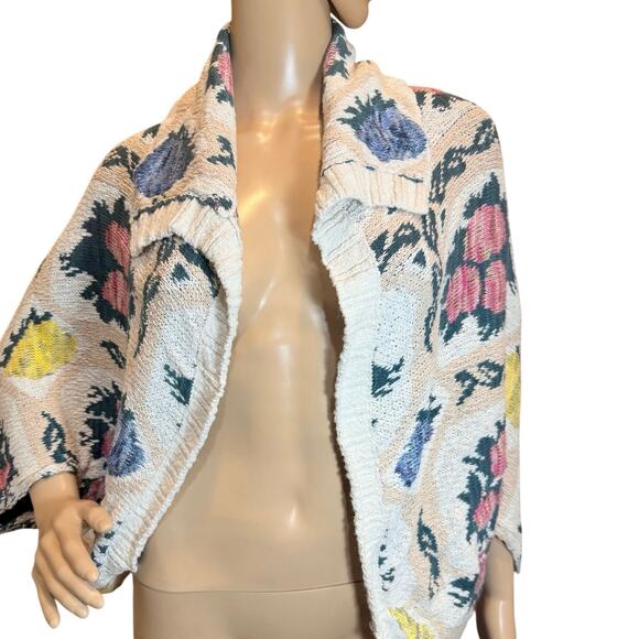Anthropologie Floral Cocoon Slouchy Oversized BOHO Cardigan Knit Sweater 
M / L - Picture 9 of 16